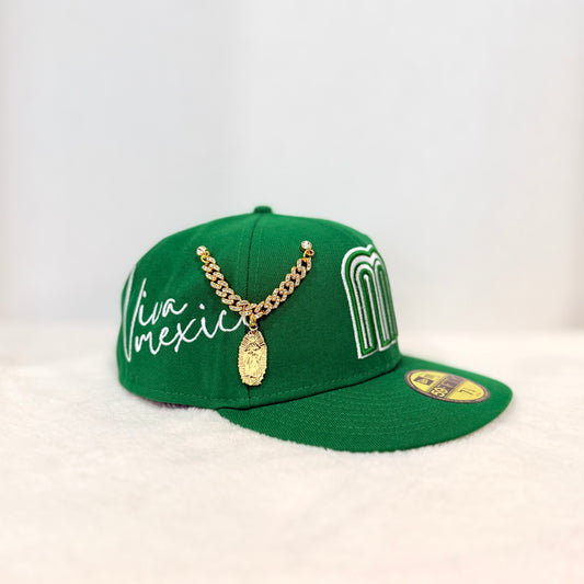 New Era Exclusive 59FIFTY Mexico Green and White W/ Embroidery side ‘Viva Mexico’